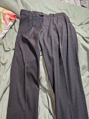 Haggar Men's E-CLO Stria Classic Fit Pleated Cuffed Dress Pants Black 38x30
